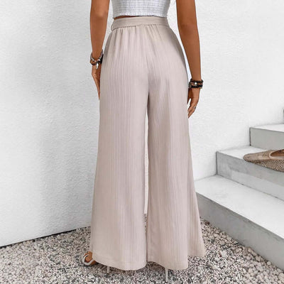 High Waist Wide Women's Slit Casual Pants