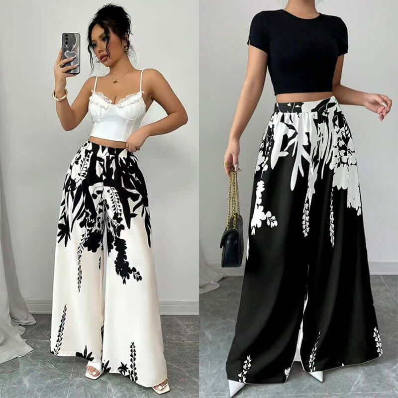 Printed Lace-up Women's Casual Pants