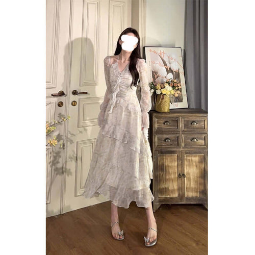 Ruffles Floral Fragments Dress