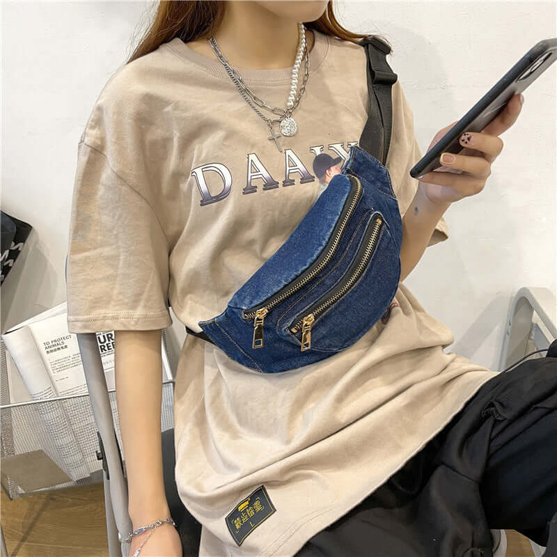 Denim Chest Bag Harajuku Style