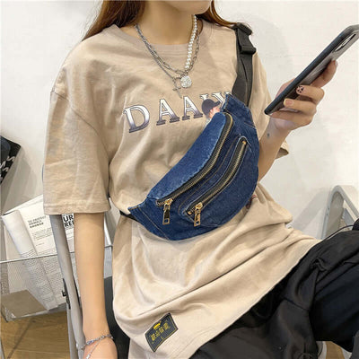 Denim Chest Bag Harajuku Style