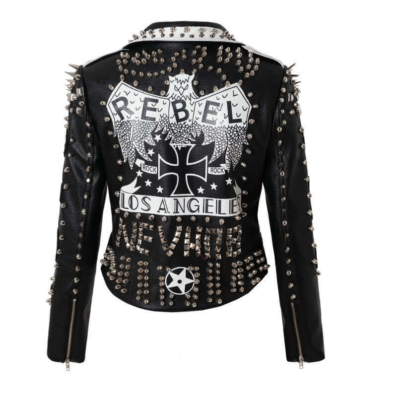 Punk Rock Graffiti Leather Jacket | Faux Leather Jacket UK