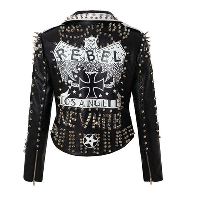 Punk Rock Graffiti Leather Jacket | Faux Leather Jacket UK