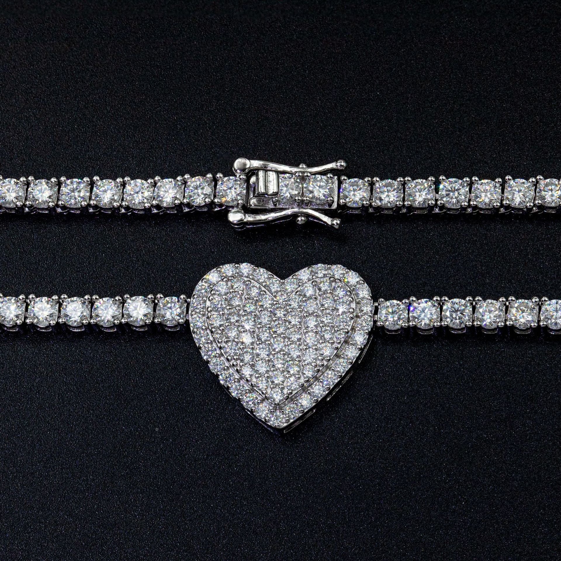 925 Silver Set Moissani Rose Necklace for Women