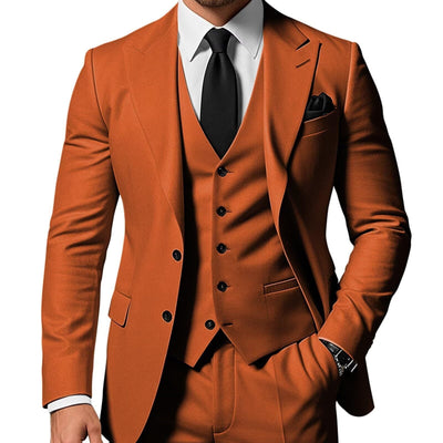 Mens Slim Fit Three Piece Acetate Suit UK 809 Brown