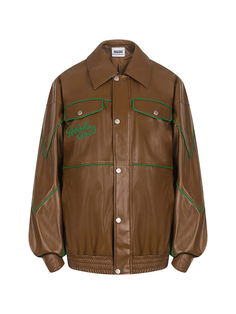 Women's Oversized Street-Style PU Jacket | Women's Leather Jacket