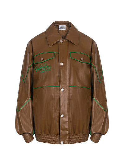 Women's Oversized Street-Style PU Jacket | Women's Leather Jacket