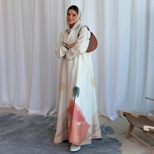 Printed Cardigan Abaya for Women
