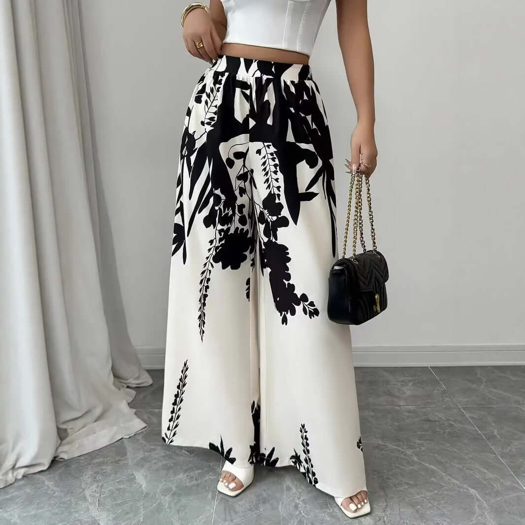 Printed Lace-up Women's Casual Pants