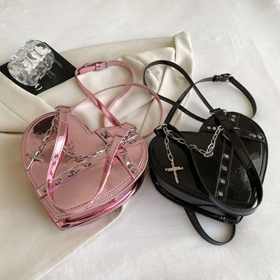 Women's Chain Heart-Shaped Shoulder Bag