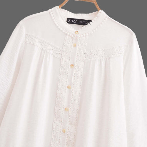 A Line Self Embroidered Casual Shirt
