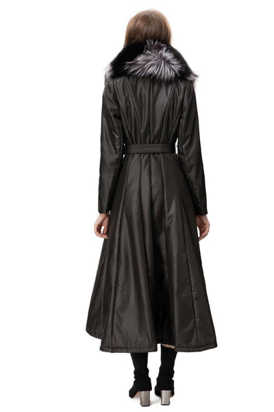 Quilted Coat Women Detachable Fur Collar UK