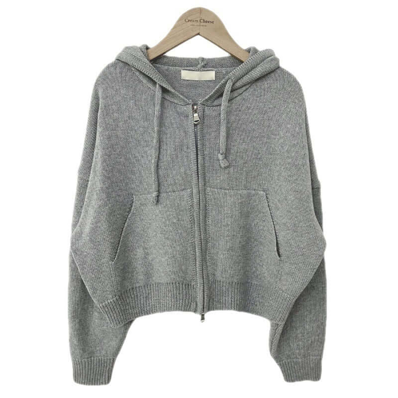 Autumn Leisure Hooded Cropped Sweater Coat