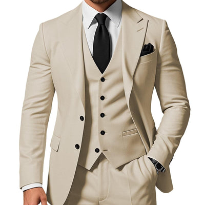 Mens Slim Fit Three Piece Acetate Suit UK 1933 Beige