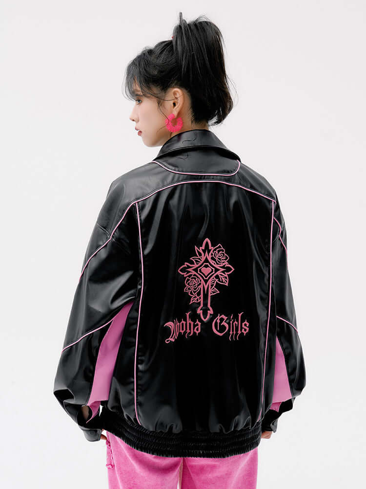 Women's Oversized Street-Style PU Jacket | Women's Leather Jacket