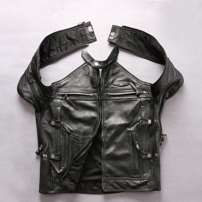 Men's Genuine Leather Slim Fit Motorcycle Jacket
