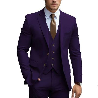 Men's Three-piece Suit Formal | Business Wear Dark Purple