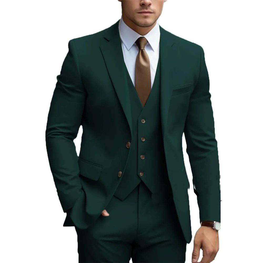 Men's Three-piece Suit Formal | Business Wear Dark Green