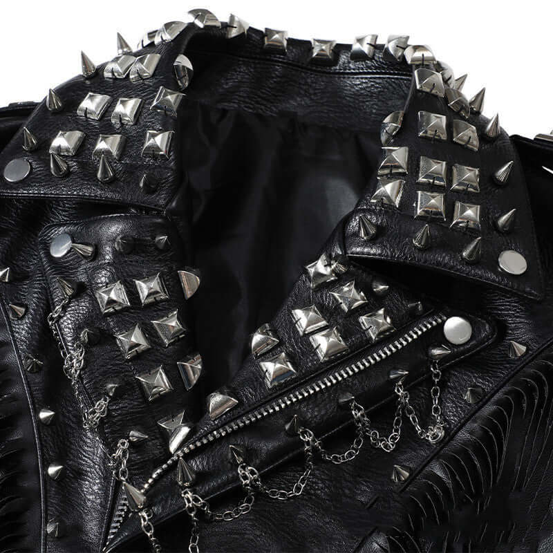 Women's Slim Fit Biker Leather Jacket | Punk Street Style