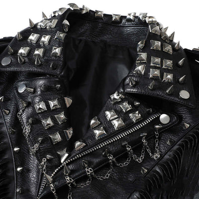 Women's Slim Fit Biker Leather Jacket | Punk Street Style