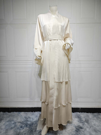 Rania Abaya – Elegant Robe Cardigan Style | World of Trendz Apricot