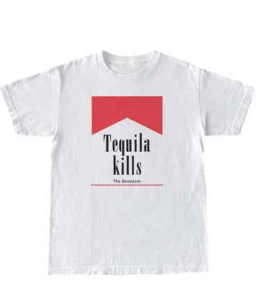 Tequila Retro Graphic T-Shirt UK | Youth Fashion T-Shirt White4