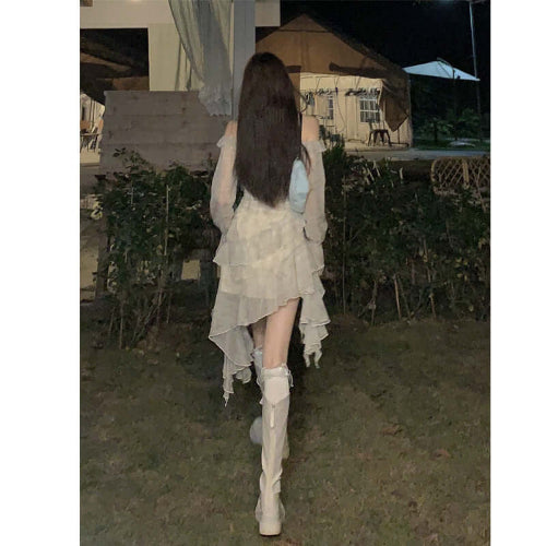 Ruffles Floral Fragments Dress