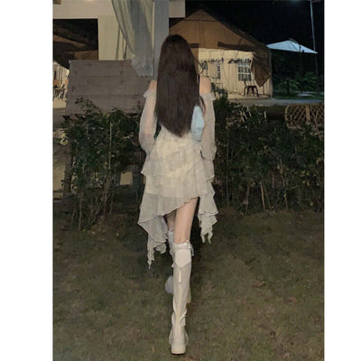 Ruffles Floral Fragments Dress