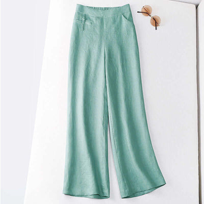 Casual Cotton Linen Wide Leg Pants